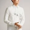 Ted Baker Ilford White Long Sleeve Thistle Placement Print Shirt -TED BAKER Sales Store unnamed file 1476