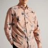 Ted Baker Pink Oldford Long Sleeve Thistle Print Shirt -TED BAKER Sales Store unnamed file 1482