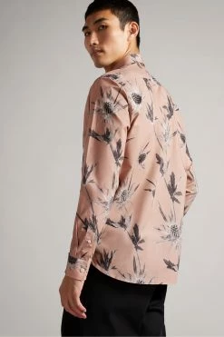 Ted Baker Pink Oldford Long Sleeve Thistle Print Shirt -TED BAKER Sales Store unnamed file 1486