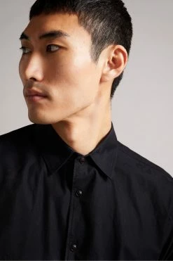 Ted Baker Black Onested Long Sleeve Floral Jacquard Shirt -TED BAKER Sales Store unnamed file 1497