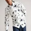 Ted Baker Ashlo White Long Sleeve Floral Outline Printed Shirt -TED BAKER Sales Store unnamed file 1505