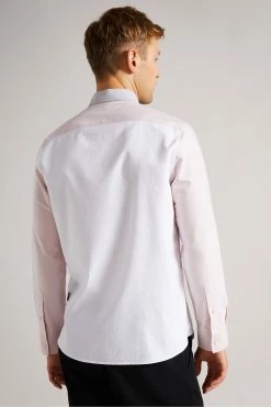 Ted Baker Natural Foster Long Sleeve Colourblock Oxford Shirt -TED BAKER Sales Store unnamed file 1515