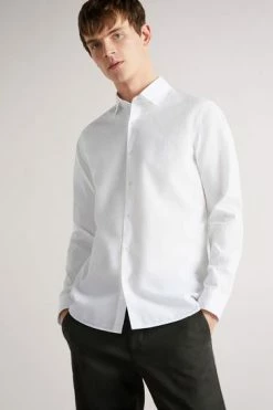 Ted Baker Men White Sonikk Long Sleeve Tonal Poplin Shirt 13 Ted Baker Men White Sonikk Long Sleeve Tonal Poplin Shirt -TED BAKER Sales Store unnamed file 1525