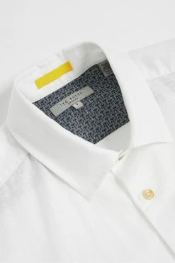Ted Baker White Civiche Plain Linen Shirt -TED BAKER Sales Store unnamed file 1530