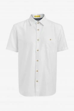 Ted Baker White Civiche Plain Linen Shirt -TED BAKER Sales Store unnamed file 1531