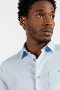 Ted Baker Blue Sauss Linen Blend Shirt 8 Ted Baker Blue Sauss Linen Blend Shirt -TED BAKER Sales Store unnamed file 1551