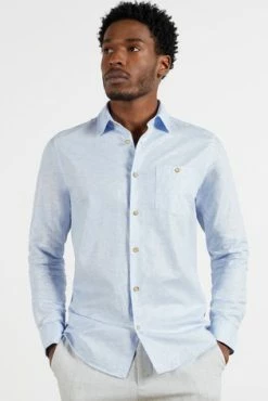 Ted Baker Blue Sauss Linen Blend Shirt 9 Ted Baker Blue Sauss Linen Blend Shirt -TED BAKER Sales Store unnamed file 1552