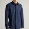 Ted Baker Blue Sonikk Long Sleeve Tonal Poplin Shirt -TED BAKER Sales Store unnamed file 1558