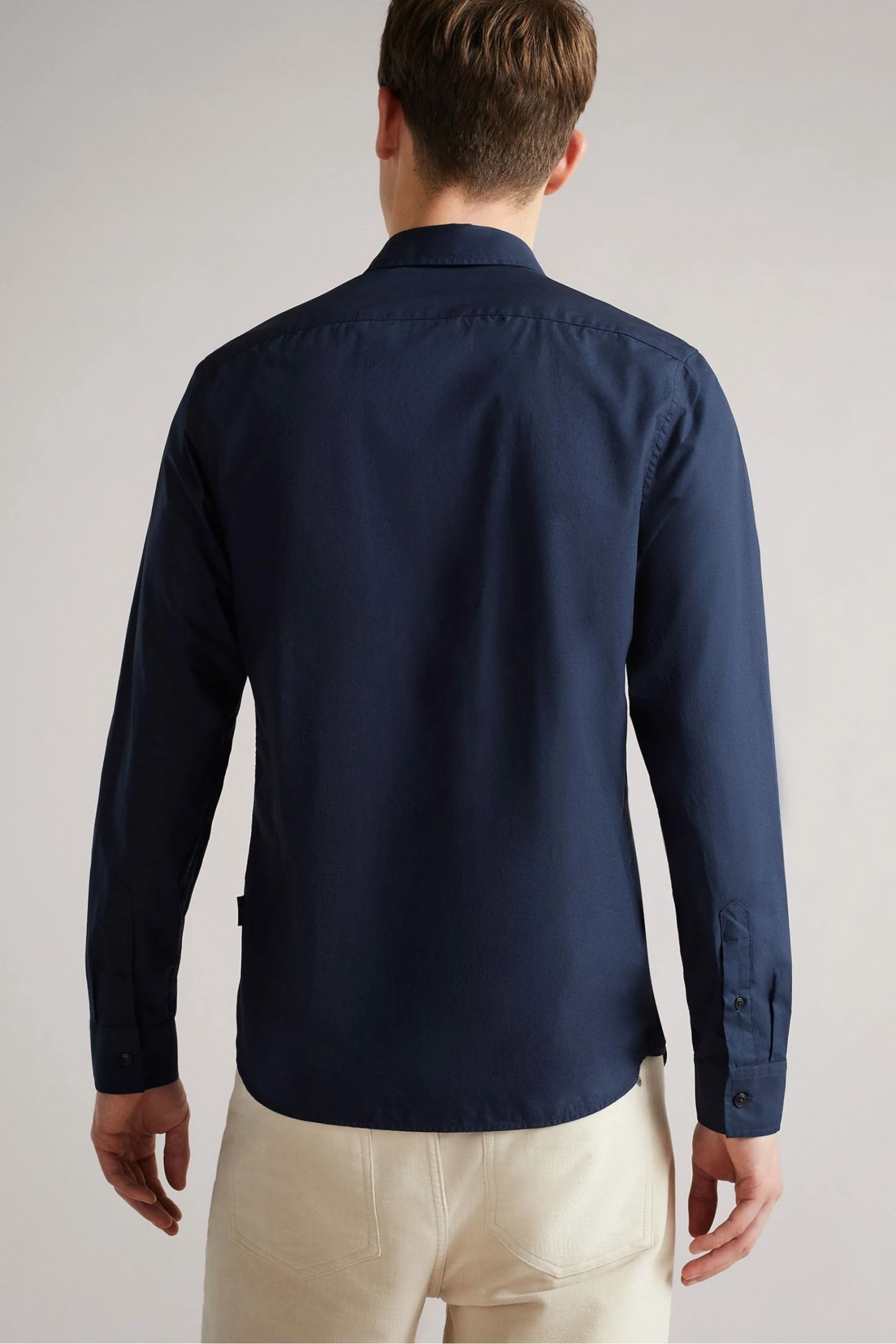 Ted Baker Blue Sonikk Long Sleeve Tonal Poplin Shirt 4 Ted Baker Blue Sonikk Long Sleeve Tonal Poplin Shirt - Image 2