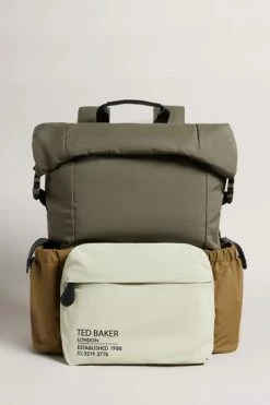Ted Baker Fredd Khaki Green Colourblock Backpack 13 Ted Baker Fredd Khaki Green Colourblock Backpack -TED BAKER Sales Store unnamed file 158
