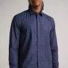 Ted Baker Loroll Navy Blue Clean Dobby Shirt -TED BAKER Sales Store unnamed file 1588