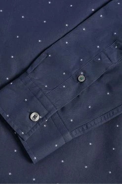 Ted Baker Loroll Navy Blue Clean Dobby Shirt -TED BAKER Sales Store unnamed file 1591