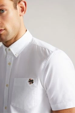 Ted Baker Ditton White Short Sleeve Oxford Shirt -TED BAKER Sales Store unnamed file 1596