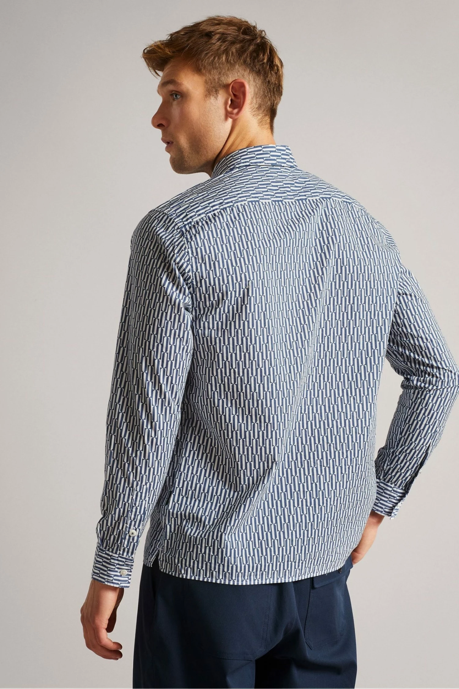 Ted Baker Blue Ruskin Long Sleeve Retro Print Shirt 4 Ted Baker Blue Ruskin Long Sleeve Retro Print Shirt - Image 2