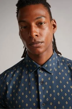 Ted Baker Blue Gintlo Ls Diamond Geo Print Shirt -TED BAKER Sales Store unnamed file 1609