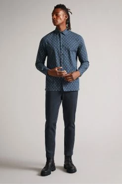 Ted Baker Blue Gintlo Ls Diamond Geo Print Shirt -TED BAKER Sales Store unnamed file 1610