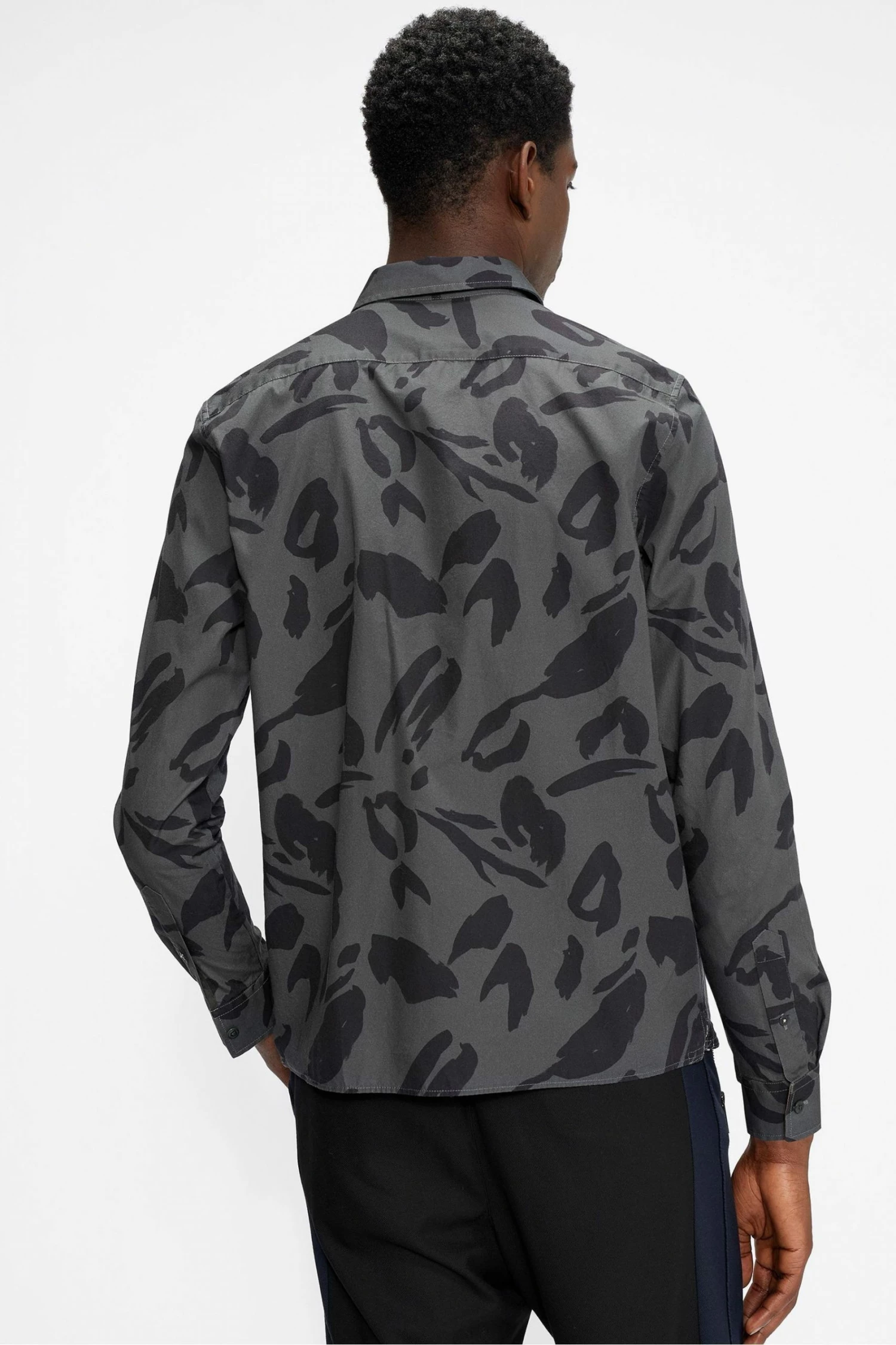 Ted Baker Grey Animal Print Karpass Long Sleeve Shirt 4 Ted Baker Grey Animal Print Karpass Long Sleeve Shirt - Image 2