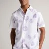 Ted Baker Gophir White Short Sleeve Sponge Spot Print Shirt 1 Ted Baker Gophir White Short Sleeve Sponge Spot Print Shirt -TED BAKER Sales Store unnamed file 1618