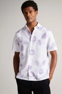 Ted Baker Gophir White Short Sleeve Sponge Spot Print Shirt 13 Ted Baker Gophir White Short Sleeve Sponge Spot Print Shirt -TED BAKER Sales Store unnamed file 1623