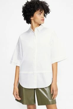 Ted Baker Orlanda White Oversized 3/4 Length Sleeve Shirt