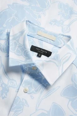 Ted Baker Telfrd Lt-Blue Ss Floral Printed Shirt -TED BAKER Sales Store unnamed file 1658