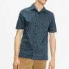 Ted Baker Blue Ginton Short Sleeve Diamond Geo Print Shirt -TED BAKER Sales Store unnamed file 1660