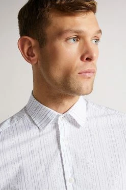 Ted Baker White Hadlo Long Sleeve Pencil Drawn Stripe Shirt -TED BAKER Sales Store unnamed file 1668