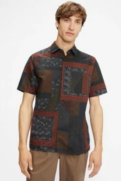 Ted Baker Red Relax Short Sleeve Patchwork Print Shirt 13 Ted Baker Red Relax Short Sleeve Patchwork Print Shirt -TED BAKER Sales Store unnamed file 1678
