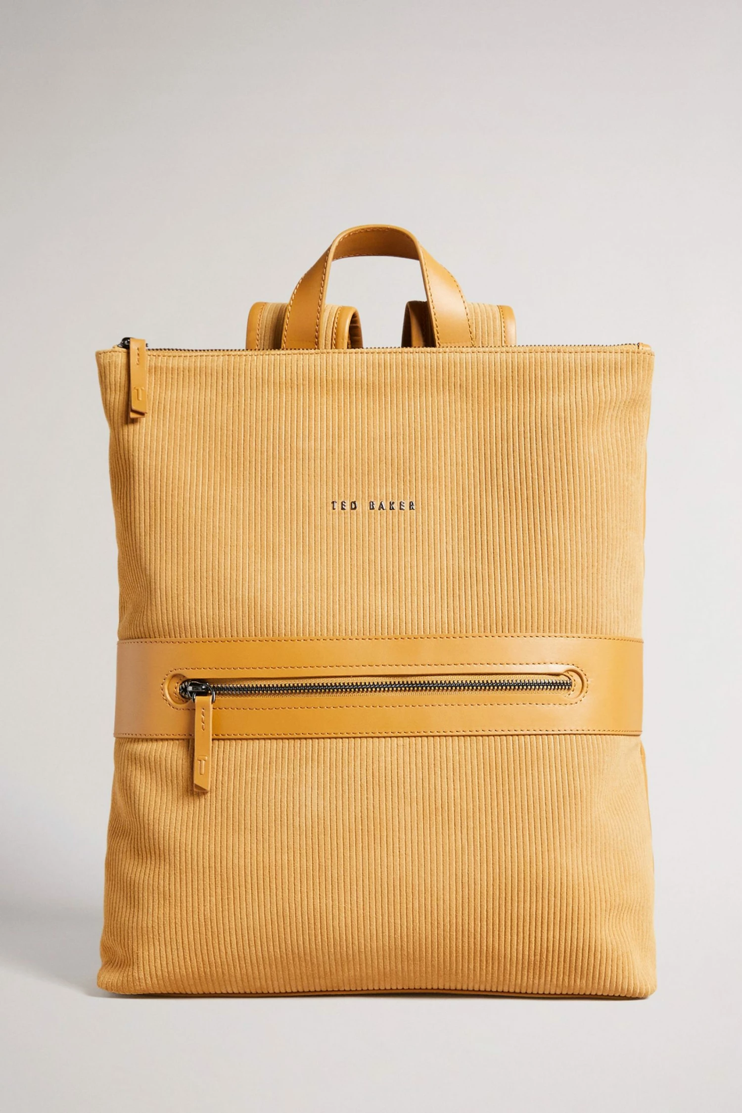 Ted Baker Tonne Mustard Corduroy Suede Backpack 3 Ted Baker Tonne Mustard Corduroy Suede Backpack
