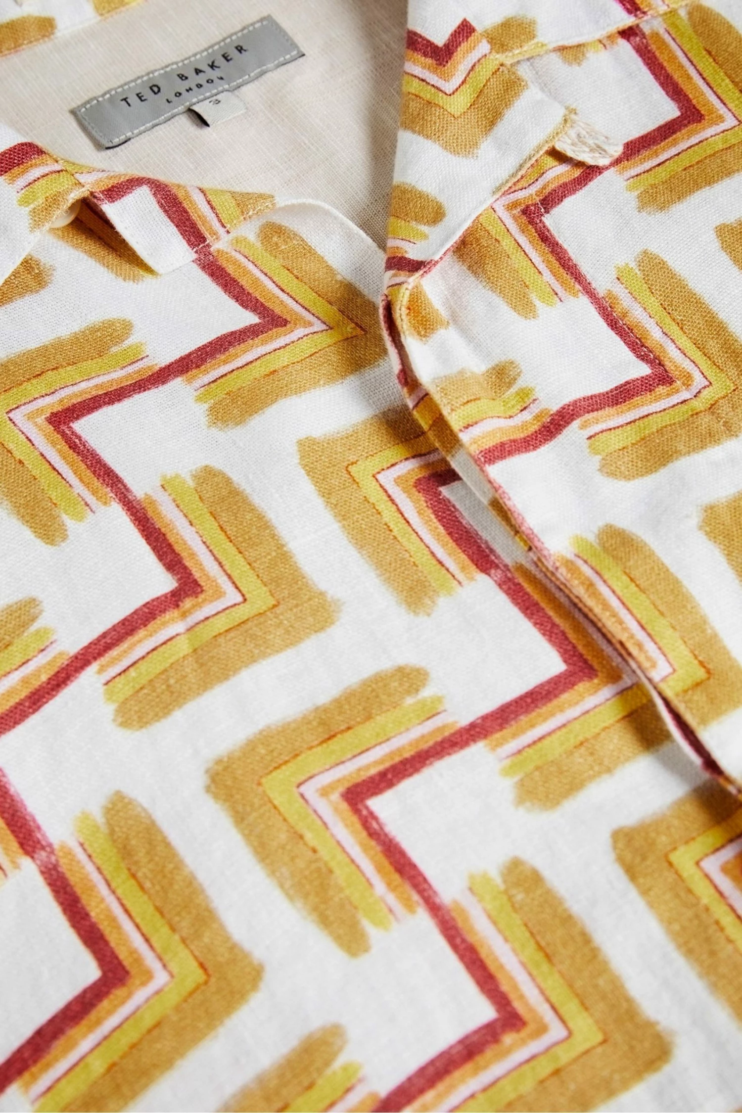 Ted Baker Orange Brecon Short Sleeve Retro Geo Print Shirt 5 Ted Baker Orange Brecon Short Sleeve Retro Geo Print Shirt - Image 3