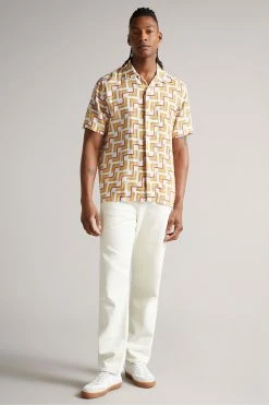 Ted Baker Orange Brecon Short Sleeve Retro Geo Print Shirt 12 Ted Baker Orange Brecon Short Sleeve Retro Geo Print Shirt -TED BAKER Sales Store unnamed file 1683