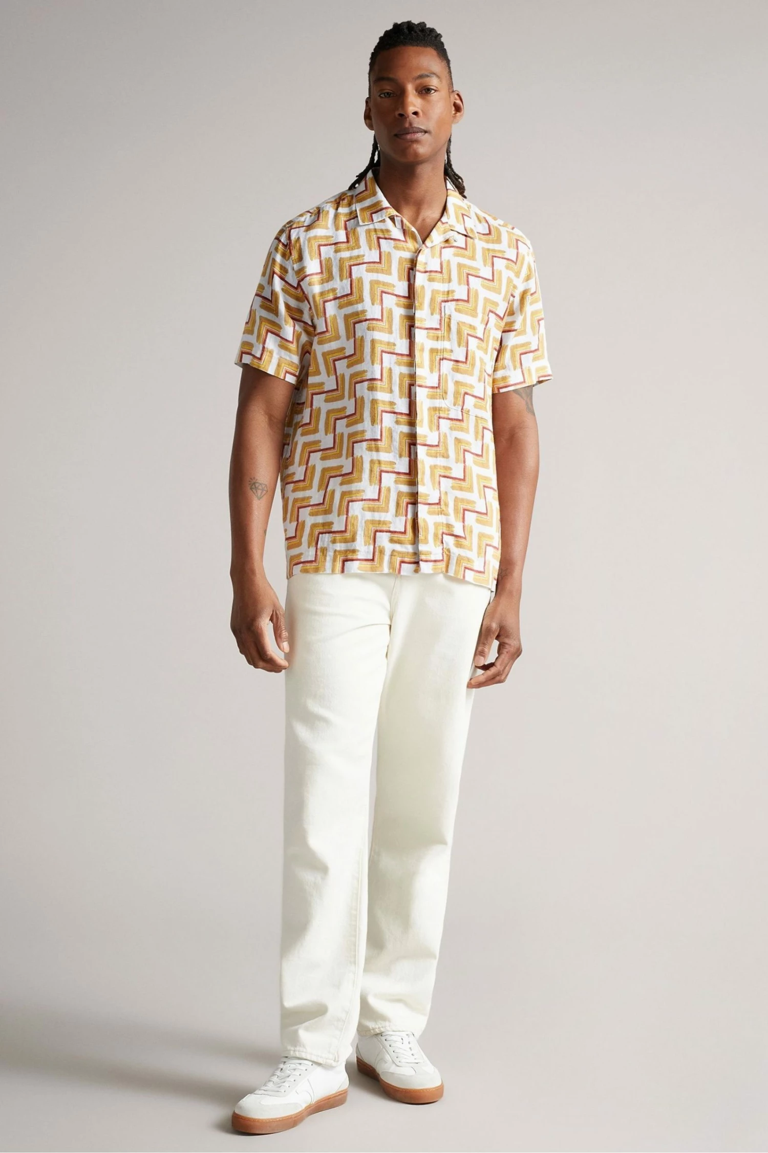 Ted Baker Orange Brecon Short Sleeve Retro Geo Print Shirt 7 Ted Baker Orange Brecon Short Sleeve Retro Geo Print Shirt - Image 5