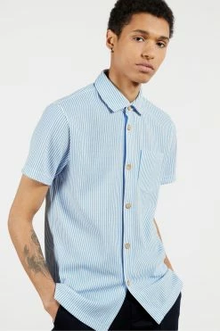 Ted Baker Blue Ramenn Vertical Stripe Jersey Shirt -TED BAKER Sales Store unnamed file 1686