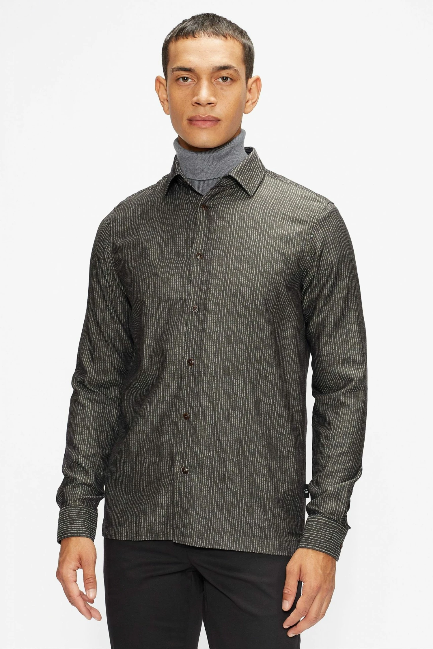 Ted Baker Black Clasrom Ls Abstract Stripe Shirt 3 Ted Baker Black Clasrom Ls Abstract Stripe Shirt