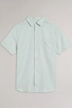 Ted Baker Addle Light Blue Short Sleeve Linen Shirt -TED BAKER Sales Store unnamed file 1702