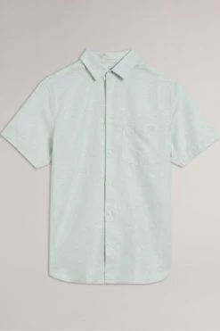 Ted Baker Addle Light Blue Short Sleeve Linen Shirt -TED BAKER Sales Store unnamed file 1705