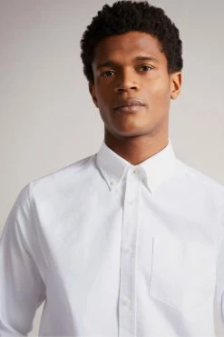 Ted Baker Paplet White Long Sleeve Oxford Shirt -TED BAKER Sales Store unnamed file 1715