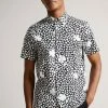 Ted Baker Sturton Black Short Sleeve Spot Mash Up Geo Shirt -TED BAKER Sales Store unnamed file 1717