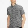 Ted Baker Black Monochrome Bordup Short Sleeve Contemporary Zigzag Shirt -TED BAKER Sales Store unnamed file 1723