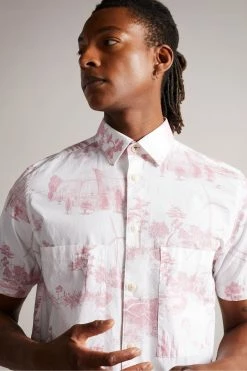 Ted Baker Nortonn Pink Short Sleeve Printed Shirt -TED BAKER Sales Store unnamed file 1732