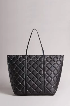 Ted Baker Black Quilted Studded Tote Bag