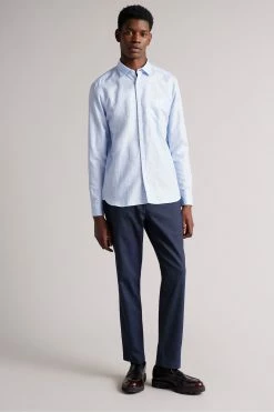 Ted Baker Lt-Blue Remark Ls Linen Shirt -TED BAKER Sales Store unnamed file 1755