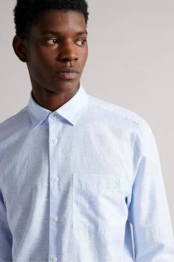 Ted Baker Lt-Blue Remark Ls Linen Shirt -TED BAKER Sales Store unnamed file 1756