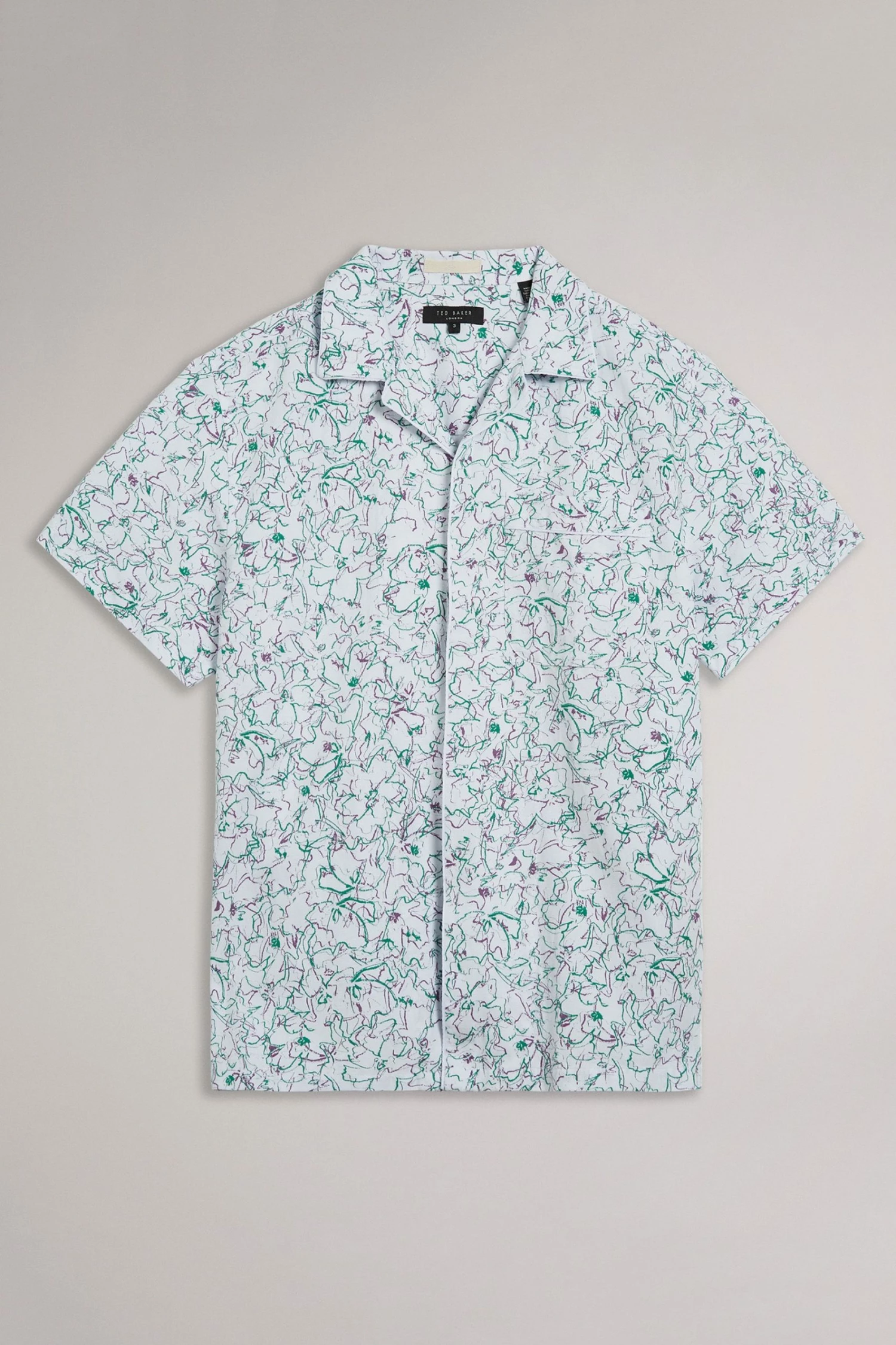 Ted Baker Bartlet White Short Sleeve Revere Printed Shirt 7 Ted Baker Bartlet White Short Sleeve Revere Printed Shirt - Image 5
