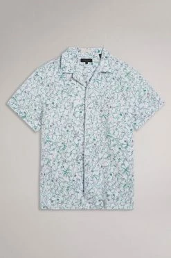 Ted Baker Bartlet White Short Sleeve Revere Printed Shirt 17 Ted Baker Bartlet White Short Sleeve Revere Printed Shirt -TED BAKER Sales Store unnamed file 1772
