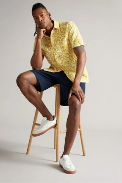 Ted Baker Argo Yellow Short Sleeve Vegetable Print Shirt -TED BAKER Sales Store unnamed file 1785