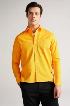 Ted Baker Leytun Yellow Long Sleeve Twill Shacket