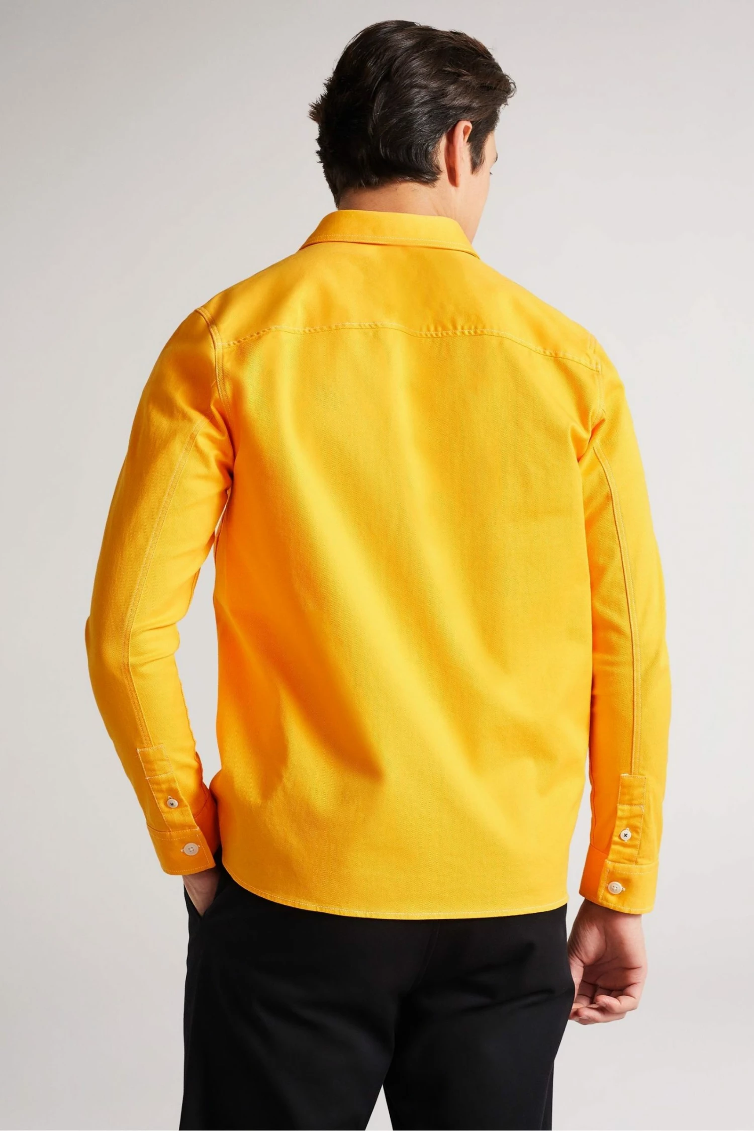 Ted Baker Leytun Yellow Long Sleeve Twill Shacket 4 Ted Baker Leytun Yellow Long Sleeve Twill Shacket - Image 2