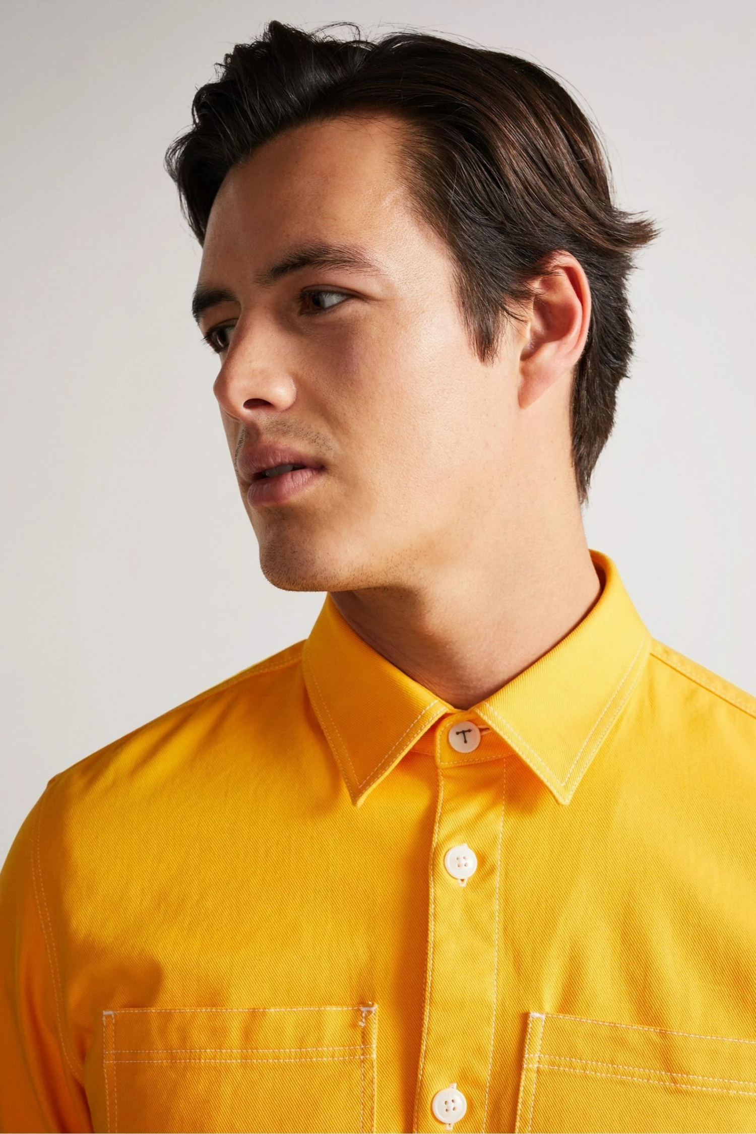 Ted Baker Leytun Yellow Long Sleeve Twill Shacket 7 Ted Baker Leytun Yellow Long Sleeve Twill Shacket - Image 5