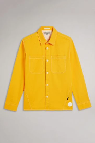 Ted Baker Leytun Yellow Long Sleeve Twill Shacket 11 Ted Baker Leytun Yellow Long Sleeve Twill Shacket - Image 9